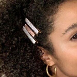 Madewell Pearlescent White Resin Hair Clips 2  Set